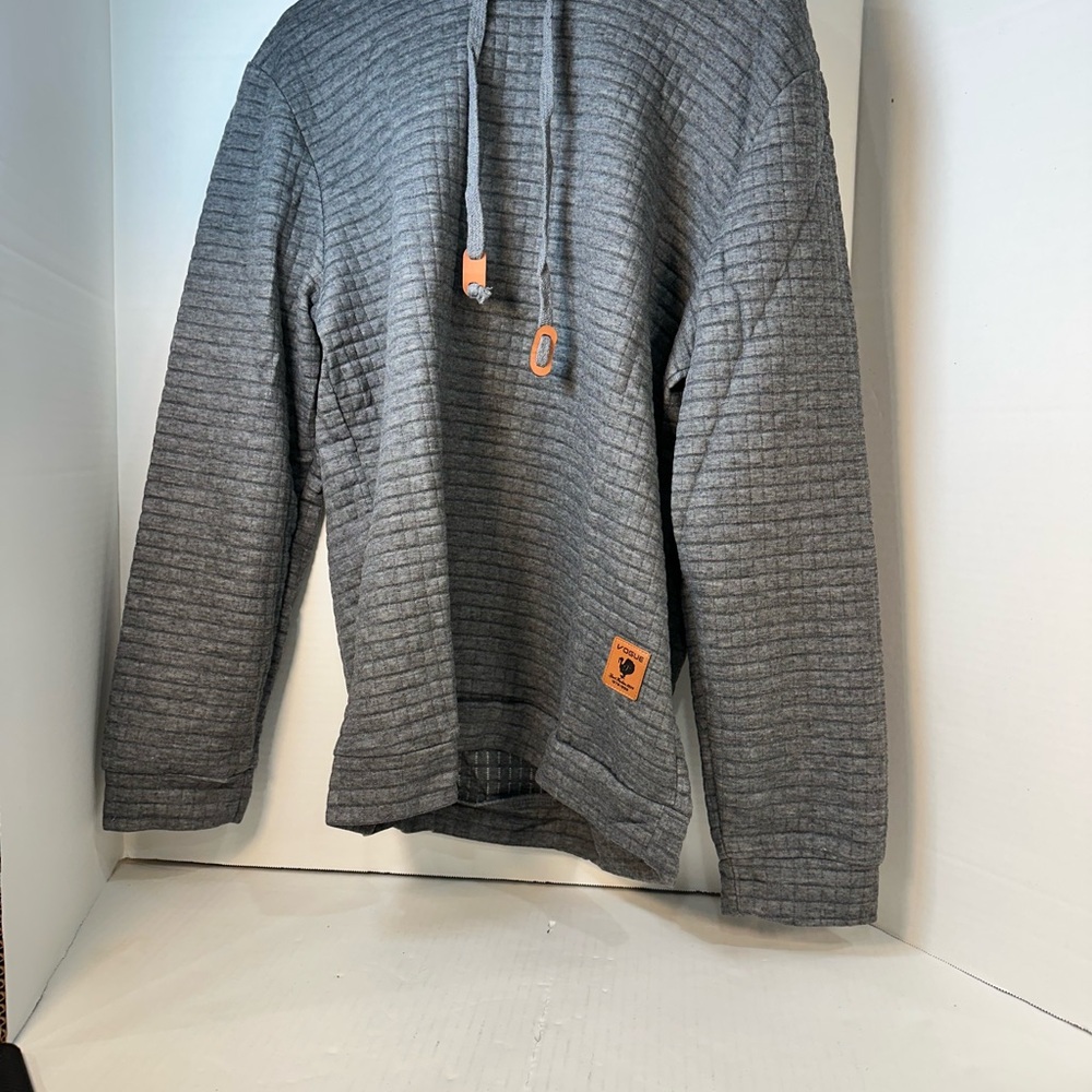 Men's Gray Quilted Hoodie